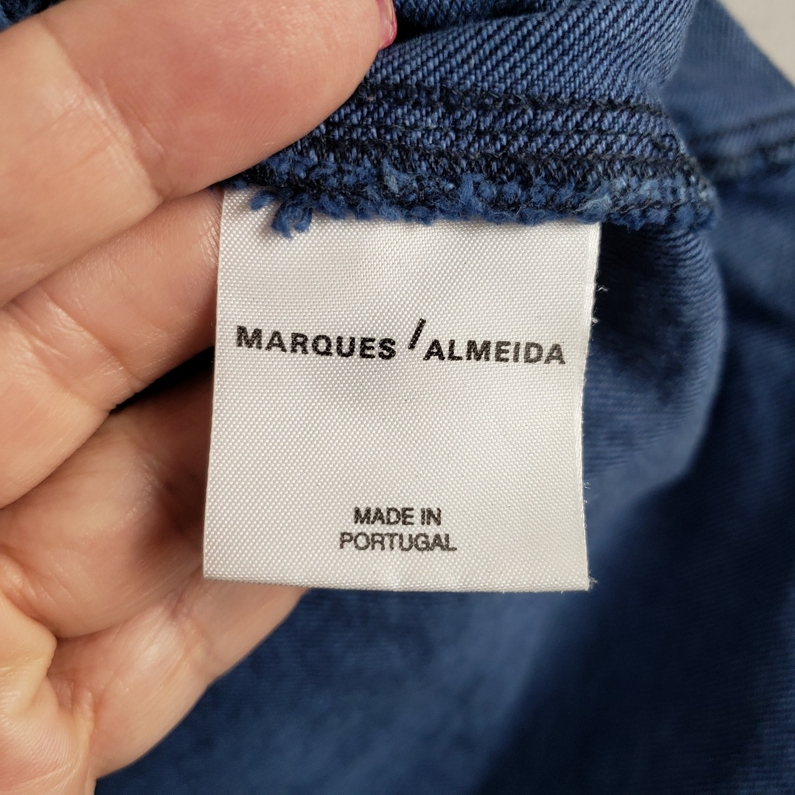 Marques Almeida Size Xs Denim Halter Top Frayed Zip Front Asymmetrical Grunge — image 7 of 8